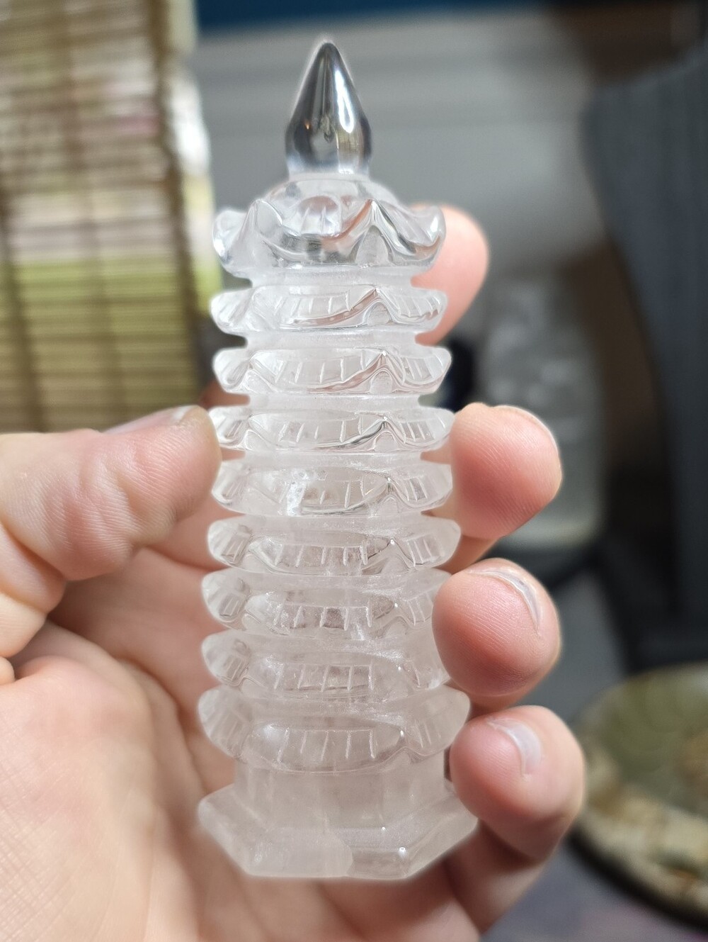 Clear Rock Quartz Pagoda Tower